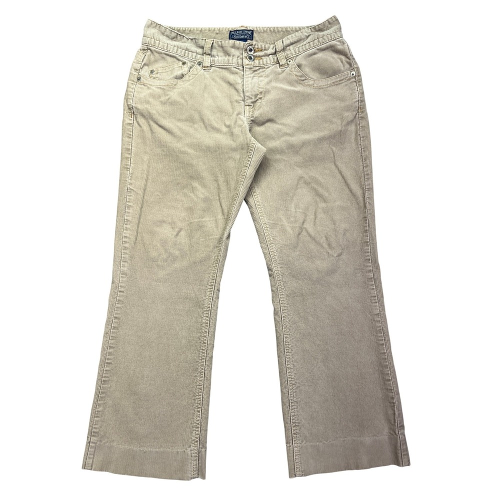 VTG Polo Jeans Company Corduroy Pants Bootcut Mid Rise Tan Sz 8 Fits 31" Grunge